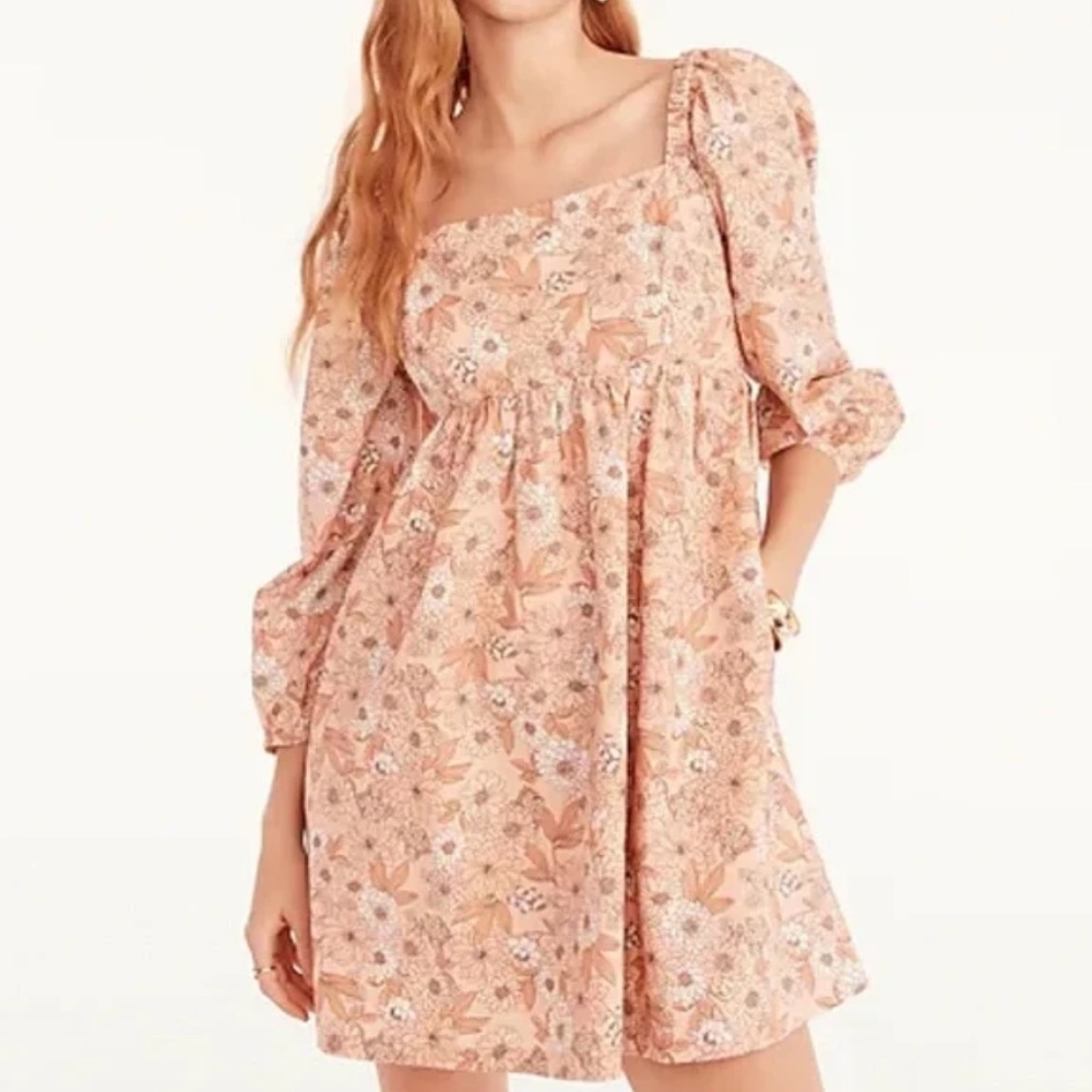 NWOT Squareneck Poplin Dress in Zinnia